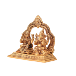 Pure Brass Lord Ganesha & Lakshmi Combined Idol | 5.5" x 6" x 2.7" Divine Murti | 1.8 kg Temple Art | United Deities Sculpture | Sacred Gift | Jaipurio